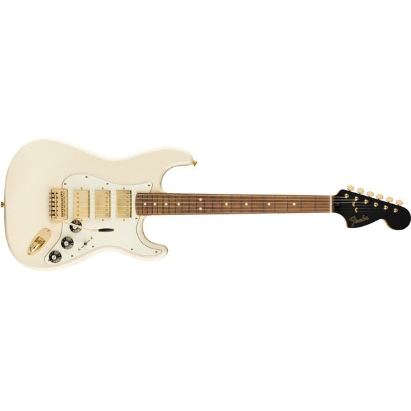 Chitara Electrica Fender Limited Edition Mahogany Blacktop Stratocaster Hhh, Pau Ferro Fingerboard, Olympic White With Gold Hardware